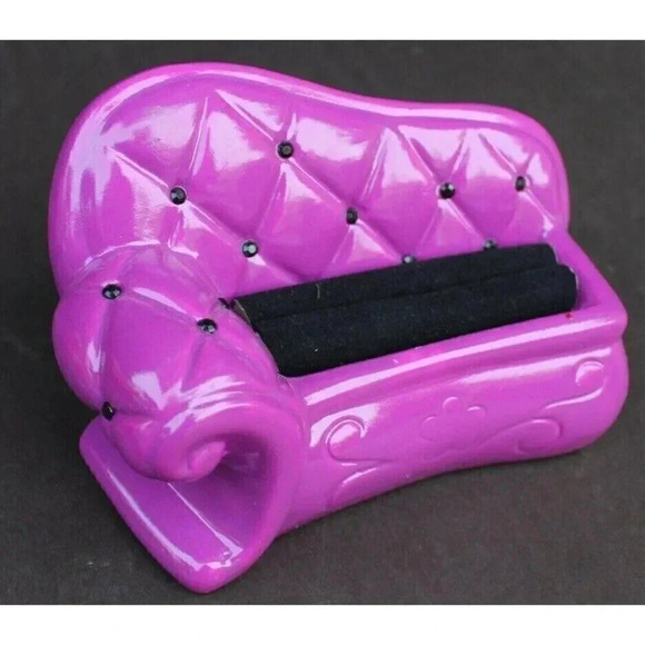 New PURPLE Ceramic Puffy Sofa Ring Holder / Organizer - Picture 1 of 5